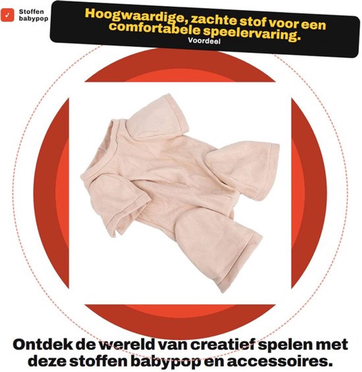 Babypop 61 cm - Stoffen Behuizing - Kabelbinders - Duurzaam - Veilig - Huidvriendelijk - Poppenlichaam