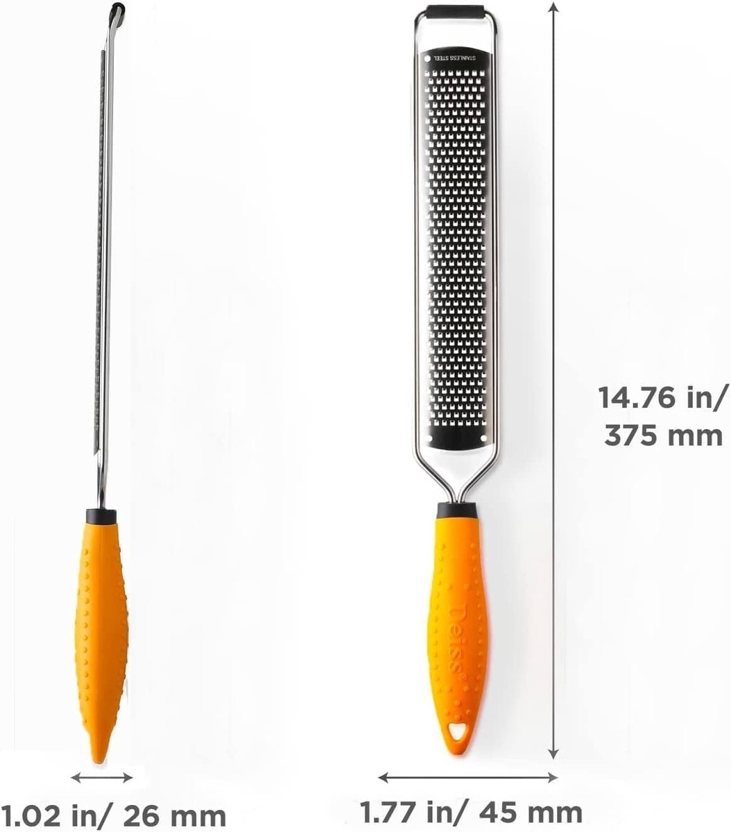 Elektrische kaasrasp - Oranje - RVS mes - Voor het raspen en zesten van kaas, citrus en kruiden