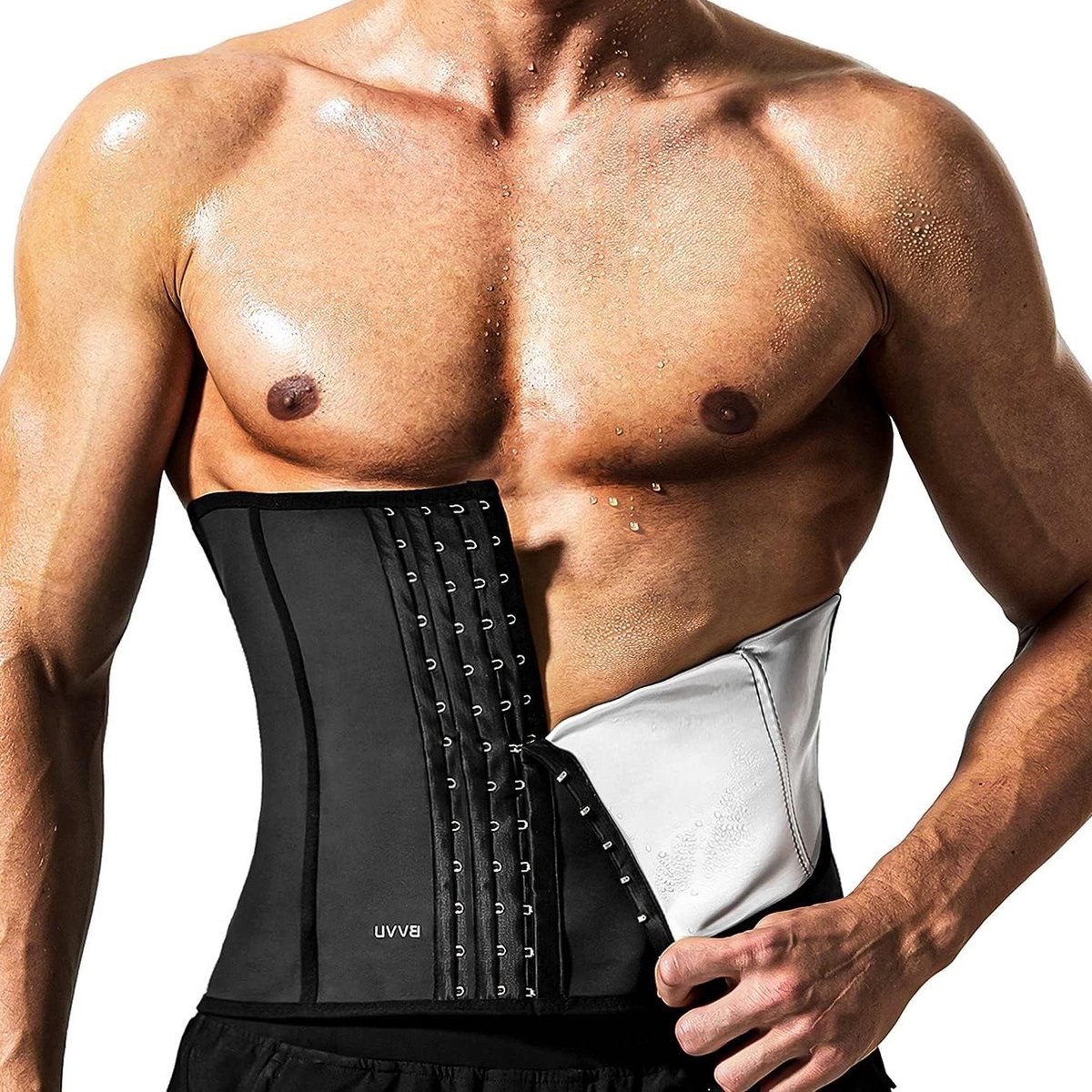 Taille Trainer - Buikband Korset - Sport Workout - Verstelbare Band - M - Zwart