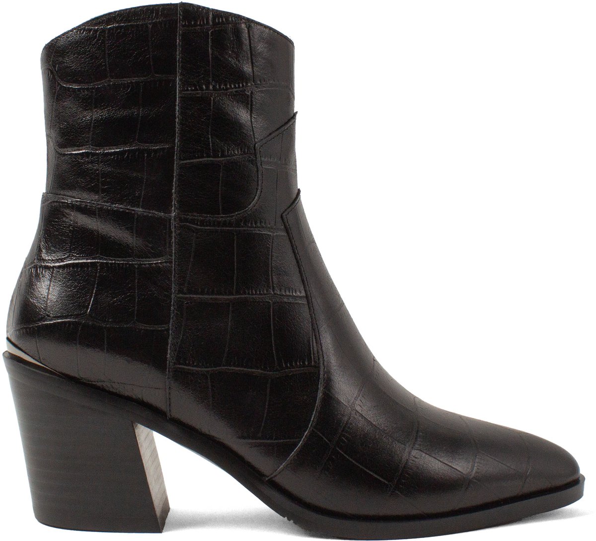 Lazamani - Ot Dames Enkellaarsjes Leer Black - Maat 37