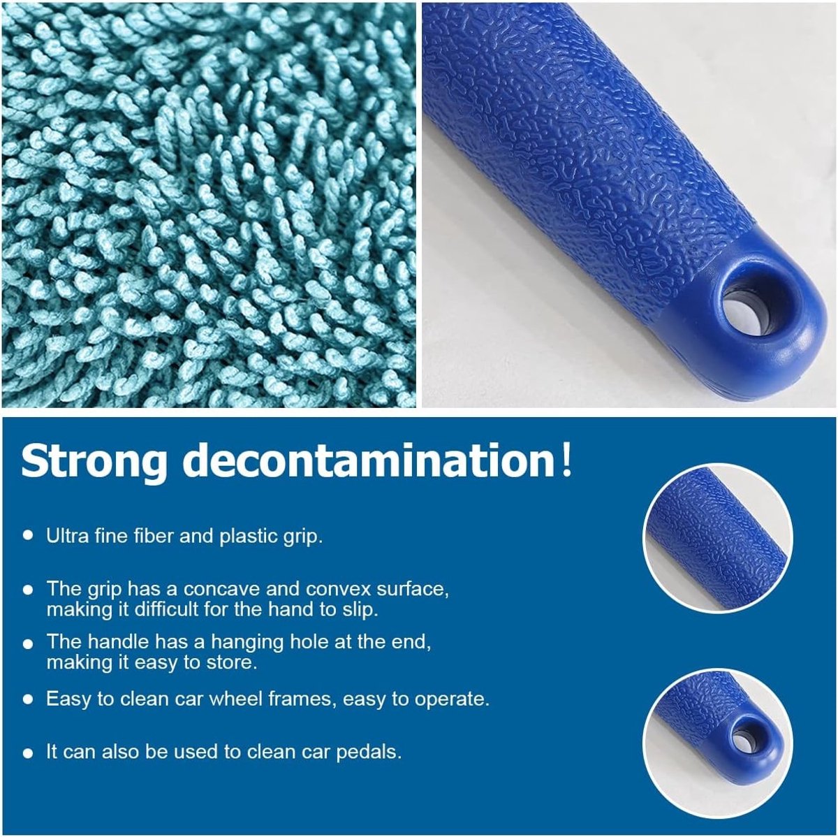 2-delige Microfiber Velgenborstel Set, Premium Schoonmaak Borstels voor Aluminium Velgen, Krasvrije Borstels voor Auto's en SUV's