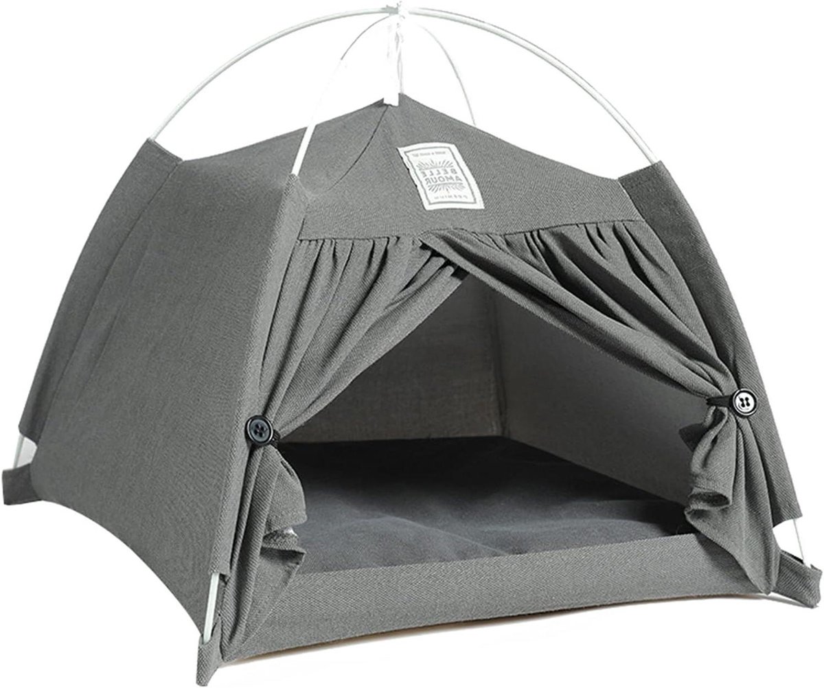 Huisdier Tipi Tent - Hondenmand Kattenhuis - Veilige Rustplek - Afneembaar en Opvouwbaar - 40 x 40 x 41 cm