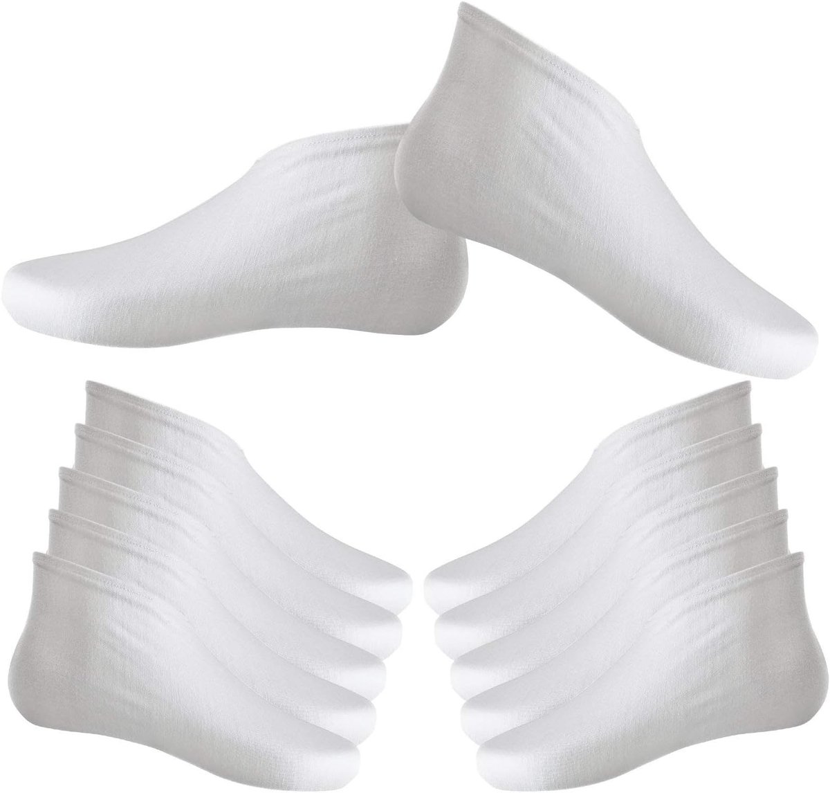 6 paar katoenen vochtsokken Foot Spa sokken Hydraterende sokken voor droge, harde, gebarsten huid, wit