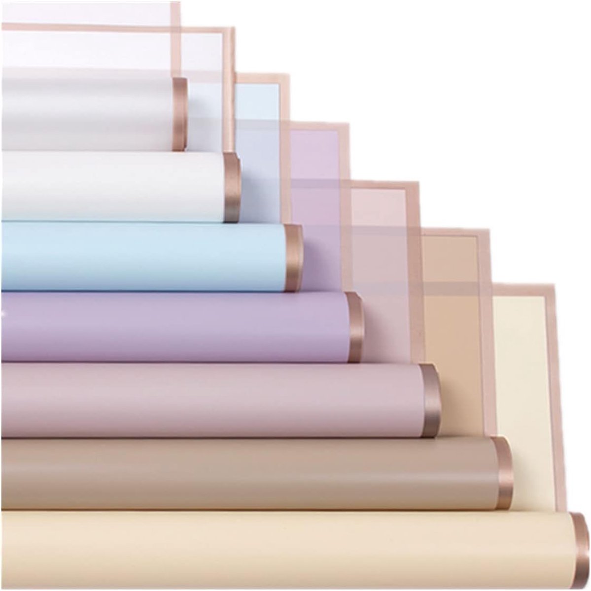 21 vellen 7 kleuren waterdicht bloemistboeketpapier, verse bloemeninpapier, kerstcadeauverpakking of geschenkdoosverpakking, doe-het-zelf ambachten, brandbenodigdheden, gouden rand 22 3/4 x 22 3/4 inch