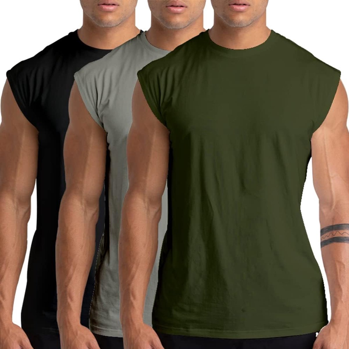 1, 3 of 5 stuks katoenen sportschooltanktops voor heren, mouwloze workoutshirts, atletische spiershirts, geschikt voor training en bodybuilding, sportieve stijl