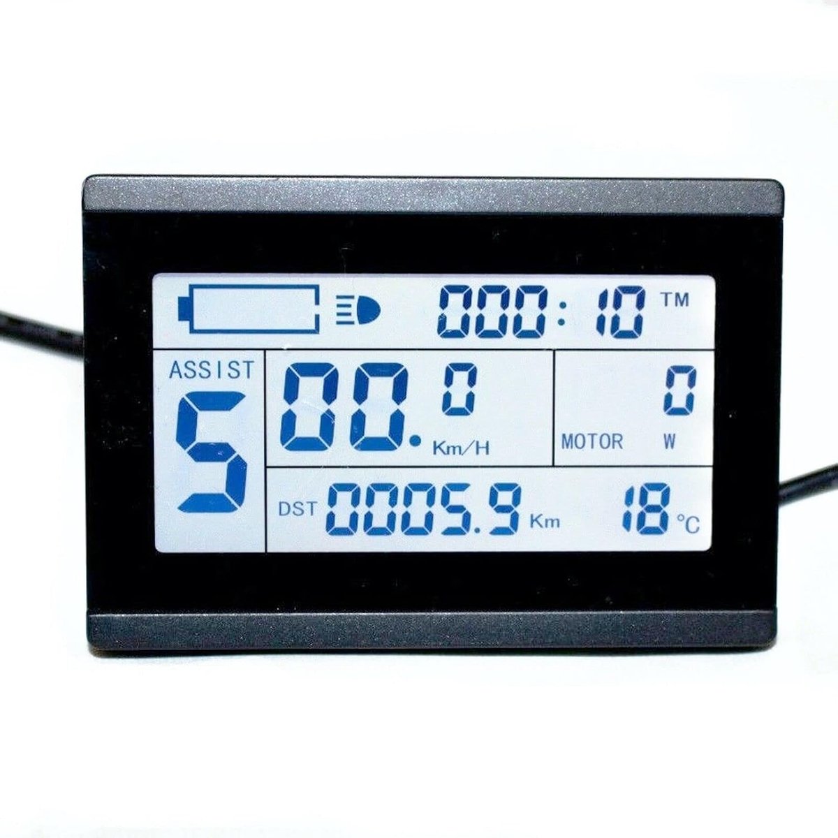 KT-LCD3, boordcomputer, snelheidsmeter display, LCD display, verlicht, e-bike, elektrische fiets, pedelec, 24V/36V/48V