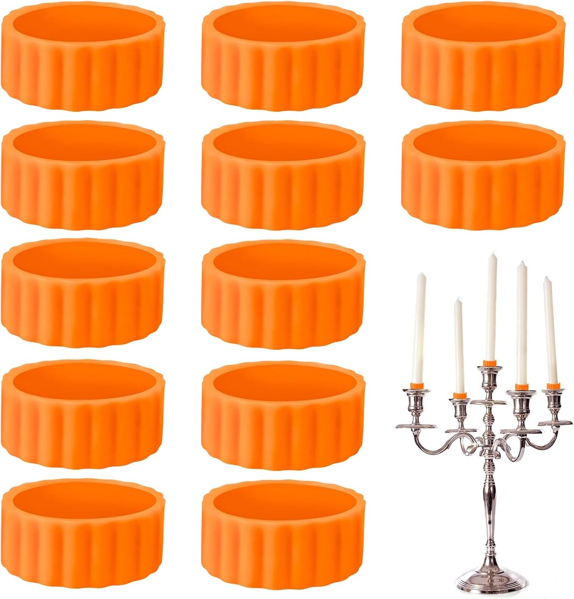 12 stuks siliconen taps toelopende kaarsgrippers, kaarshouders, pakkingen, kleine accessoires, beschermers, staande fittingen, houders, elastisch materiaal voor festivals en bruiloften