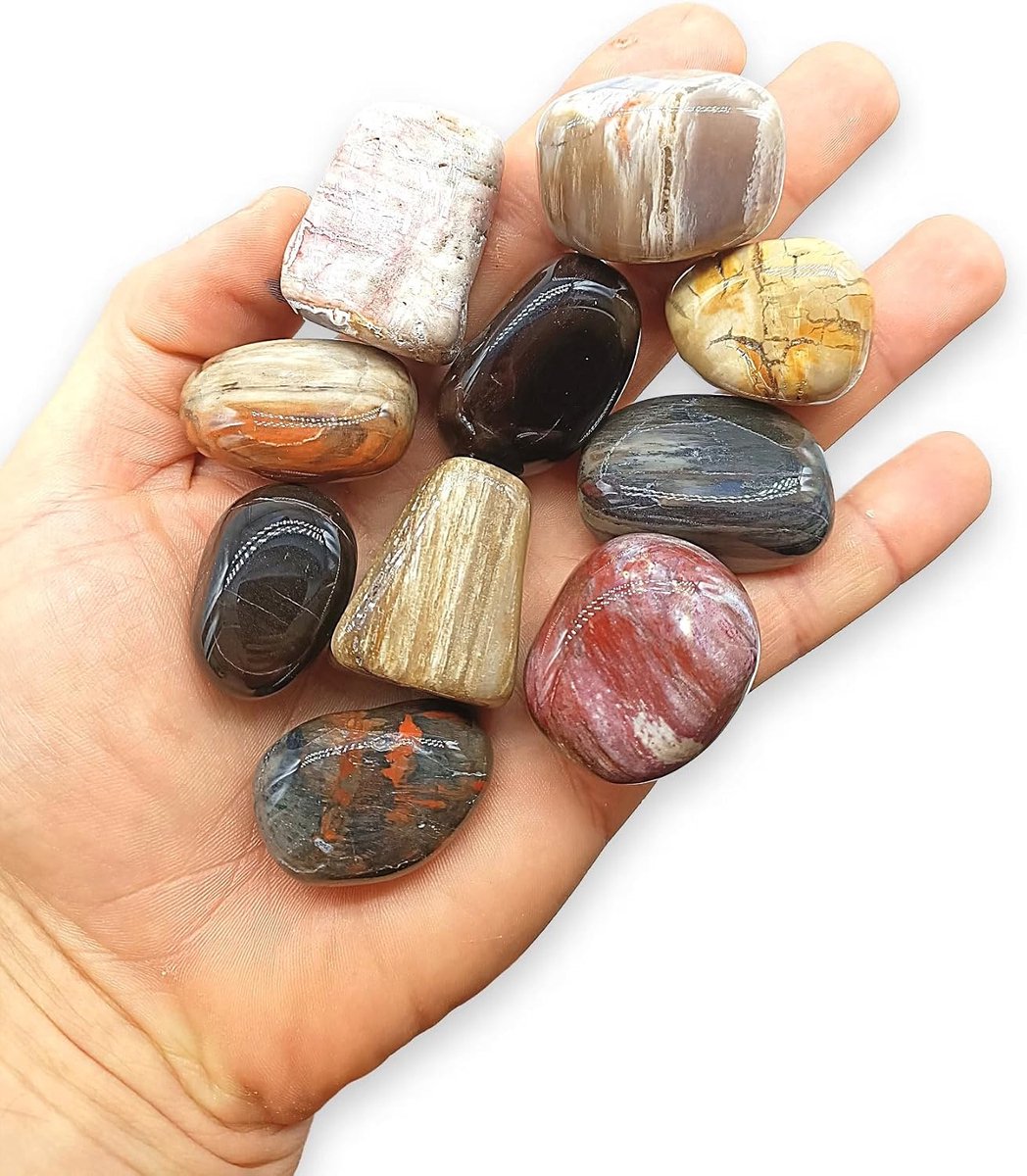 – 2 stuks gepolijste stenen voor kristaltherapie en reiki – (massief hout 35-40 mm)
