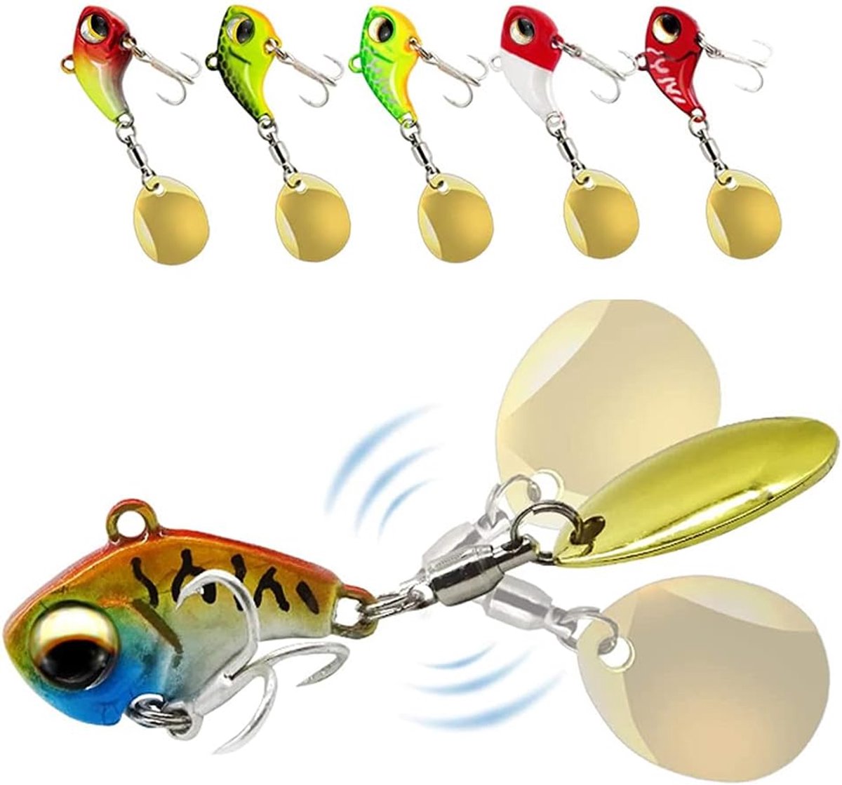 Jig Spinner, Kunstaas, Snoekaas, Ultra Sharp Ondergang Bionic Kunstaas voor Forel, Baars, Snoek, Kopje, Snoekbaars