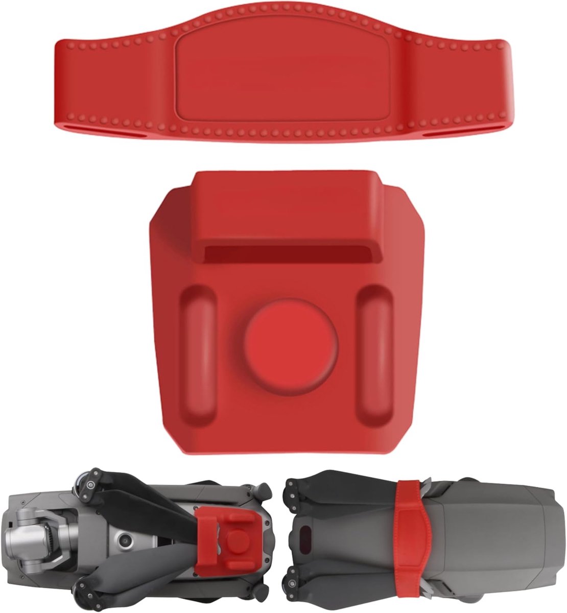 Day Mate Drone Propellerhouder Set, Compatibel met DJI Mavic 2 Pro en DJI Mavic 2 Zoom, Rood, Siliconen, Voor Veilig Transport en Bescherming van Rotorbladen