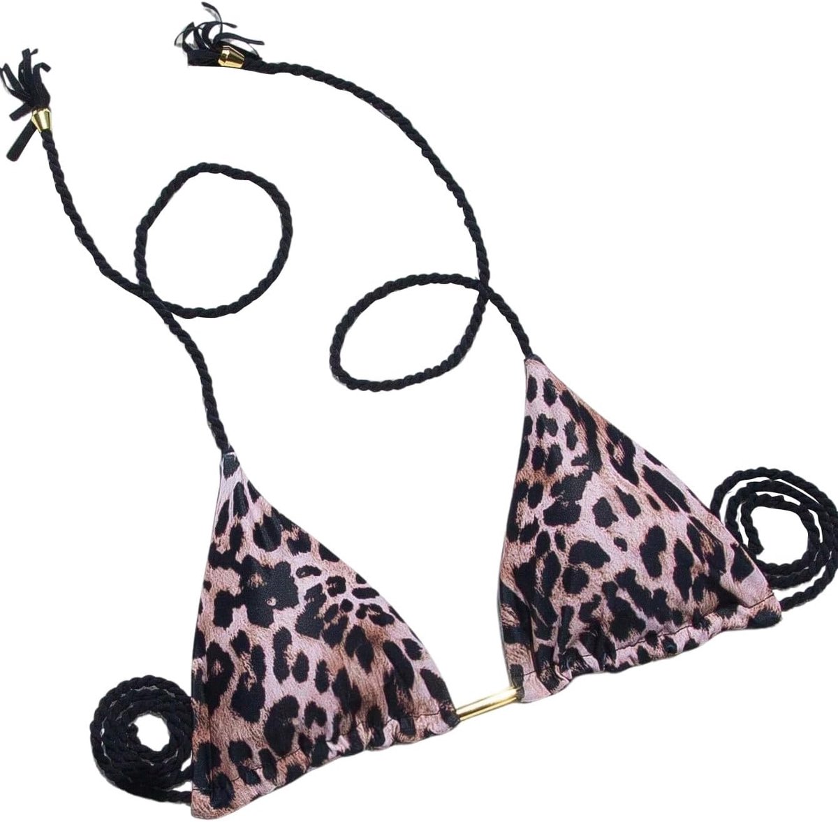 Bikini dames set bikini luipaardpatroon 2-delige bikinisets nekhouder badmode driehoek bikini string strandmode strand outfits