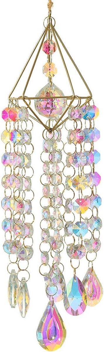 Windgong Kristallen Muziekdoos Hangende Wind Kroonluchter Aurora Regenboog Zonnevanger Glas Ornament Tuin
