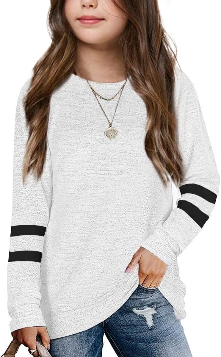 Meisjes Lange Mouw Shirts Kinderen Gestreepte Tops | Crew Neck, Tee Shirt, Los, Casual, Mode, Schoolkleding, Sport, Kinderkleding, Kinderen