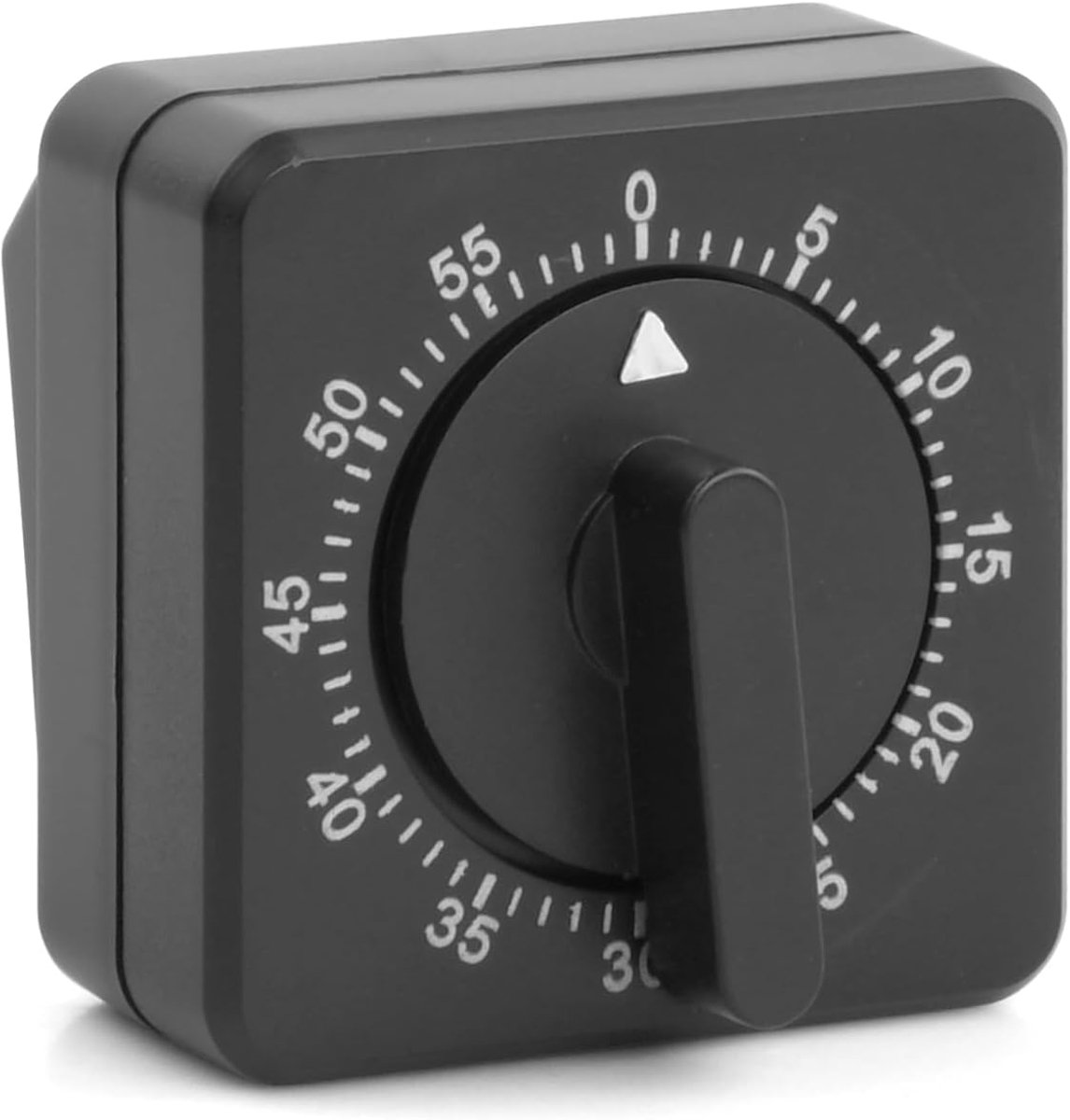 Keukentimer, instelbare 60 minuten mechanische timer voor keuken thuis bakgereedschap, eiertimer, 1 uur zwart vierkant alarmherinnering, korte termijn afteltimer voor chef-kok leraren kinderen