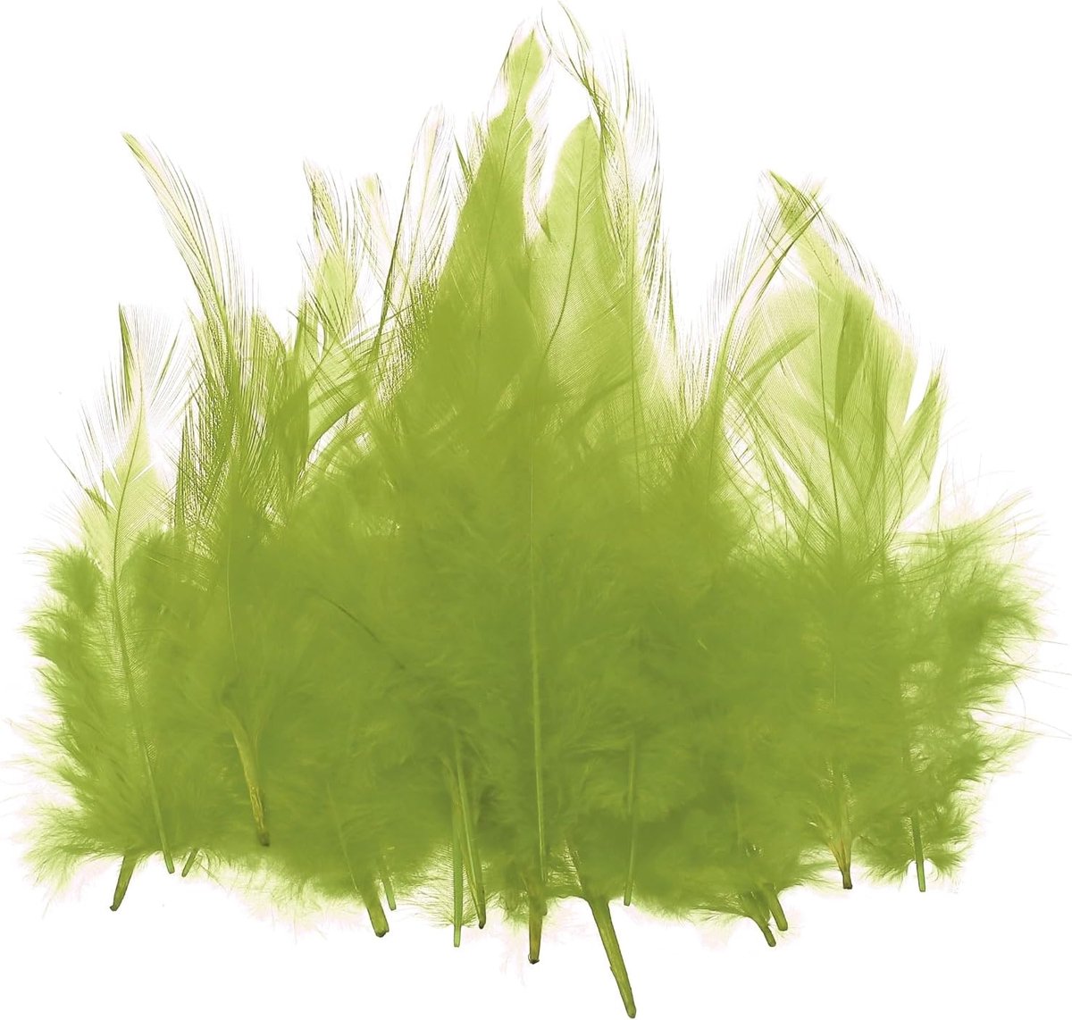 7-13 cm haanveren, 100 stuks bulk natuurlijke veren voor ambachten, kleurrijke pluizige ambachtelijke veren voor dromenvanger, handwerk, kleding, kostuums, bruiloft, groen