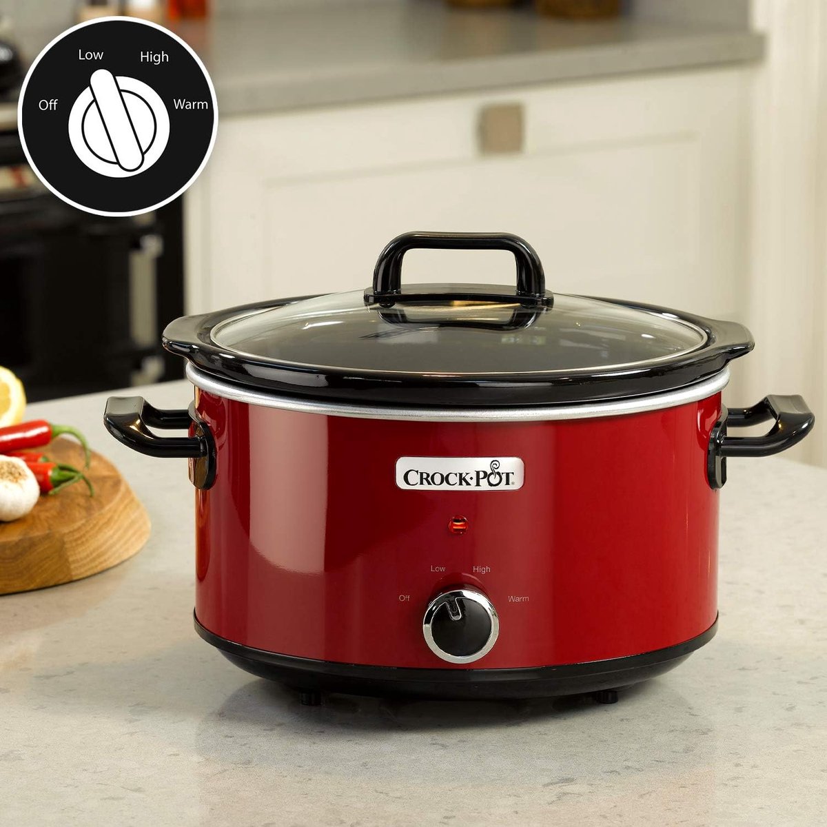 Slowcooker 3,5L – 3 Warmtestanden – Warmhoudfunctie – Vaatwasmachinebestendige Binnenpan – 210W