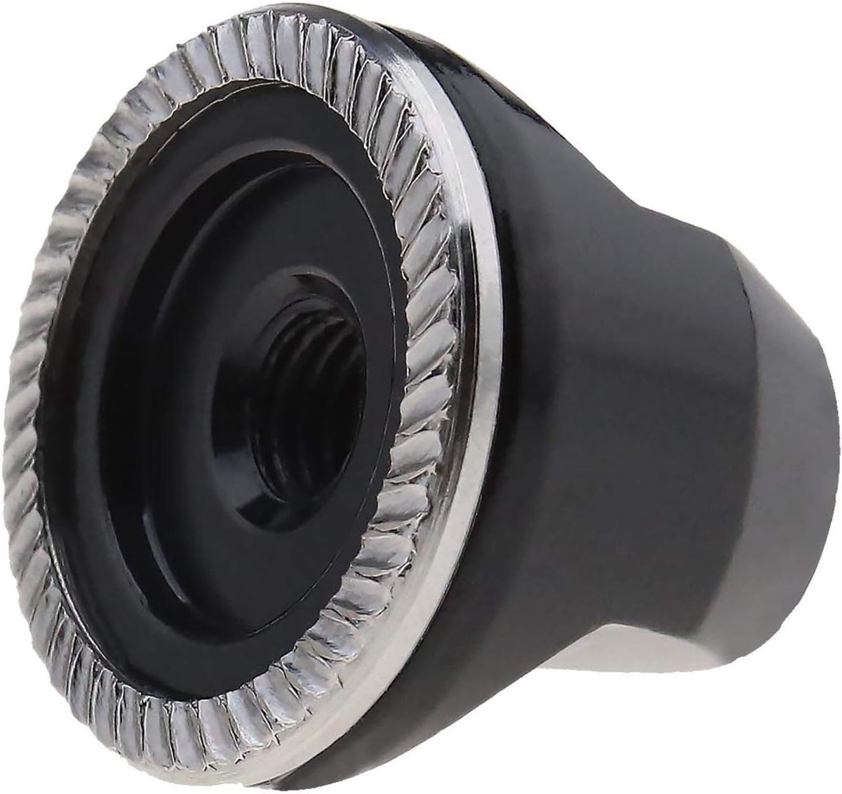 1x M5 Fiets Quick Release Hendel Moer Cap Aluminiumlegering voor Fiets Wiel Hub As Antislip Zwart Fietsen Componenten voor Mountainbike