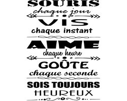 Muurstickers in het Frans van beroemde sets. Sticker met opschrift Docliick DC-021-FR 60x42cm Blanco Y Gris