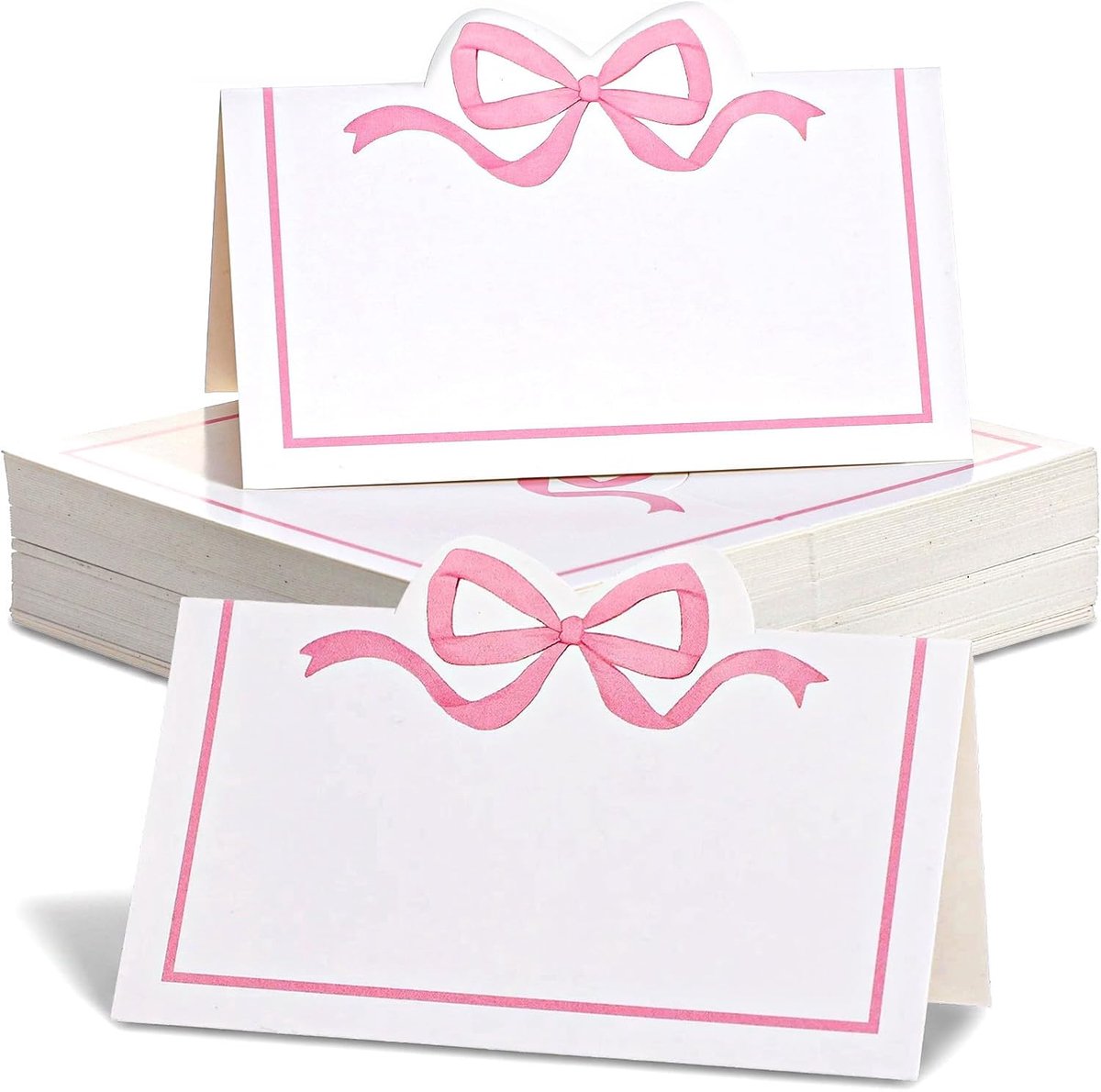 60 PCs-Document Plaatskaarten voor Lijst die Roze Lege Naamkaarten plaatsen | Boog Zitplaatsen Kaarten Tafel Tent Naam Kaarten Voor Bruiloft Receptie Bruids Douche Banket Buffet Diner Feesten Decor
