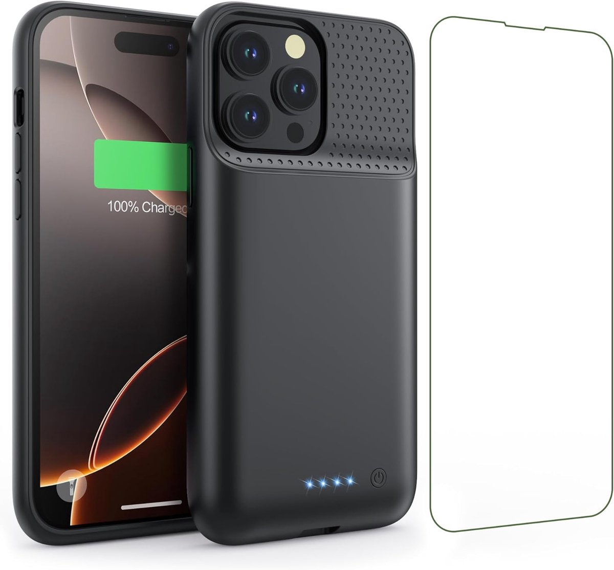 Batterijhoes voor iPhone Powerbank Oplaadhoes Extra Batterij case Charger-Black