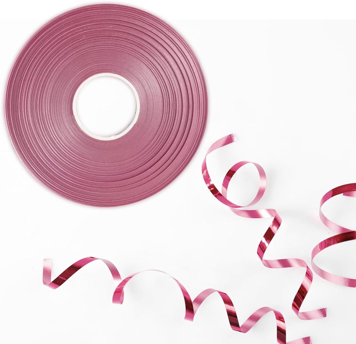 50 m glanzend roze krullint voor ballonnen - laser krullend lint voor geschenkverpakking, kunst, ambachten, bruiloft, verjaardag, feest en kerstversiering
