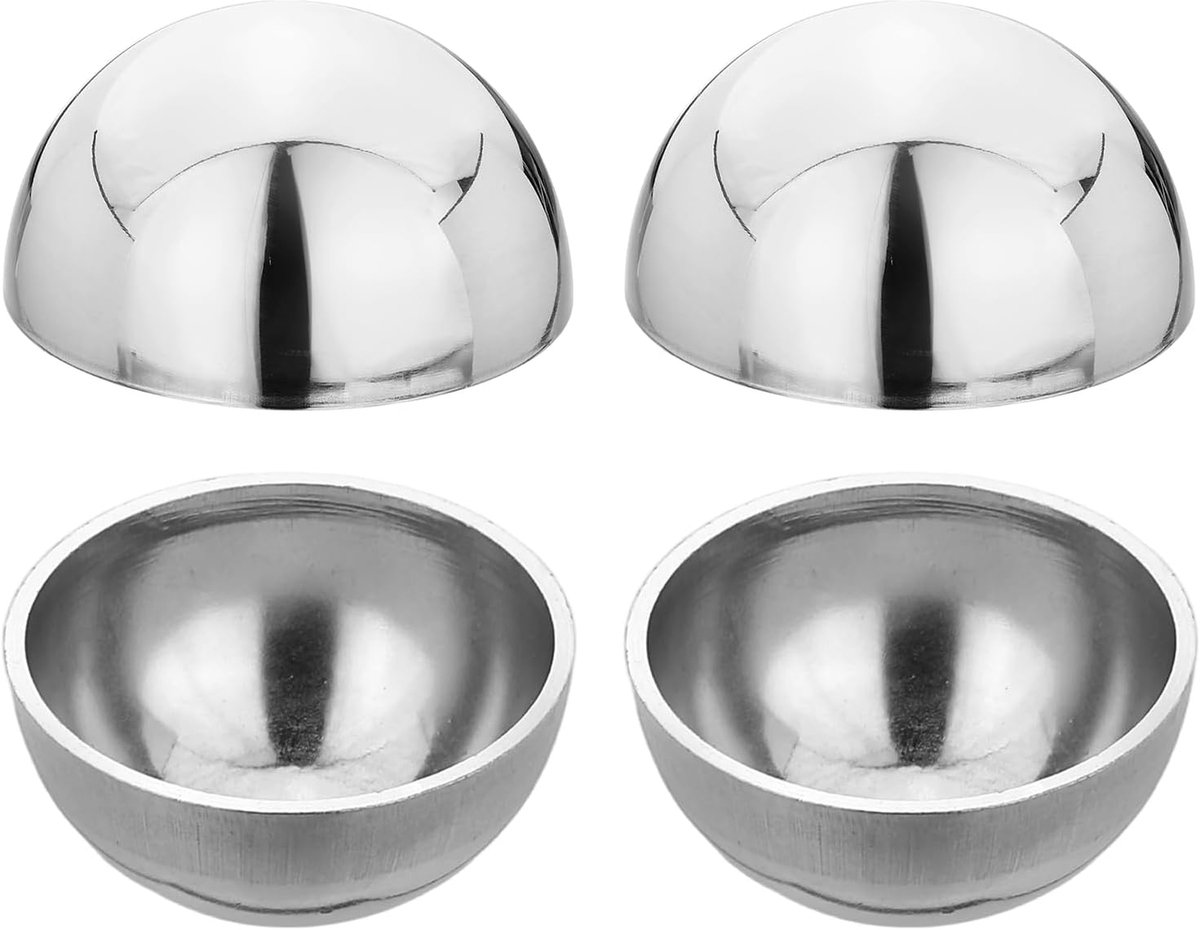 4 stuks holle ballen van roestvrij staal, halve bol, 23 mm diameter, decoratieve ballen, balustrade, holle spiegeloppervlak voor leuningen, trappen, commerciële buitendecoratie