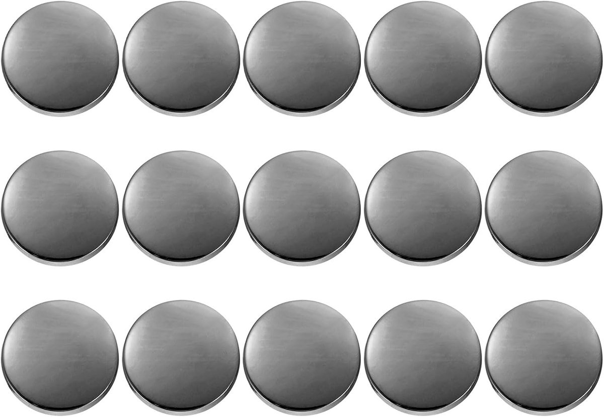 Knopen, 23 mm glanzend oppervlak, ronde oogknopen, knutselknopen, reserveknopen, buttons voor doe-het-zelf mannen, vrouwen, pak, wollen jas, hemd, broek, zwart