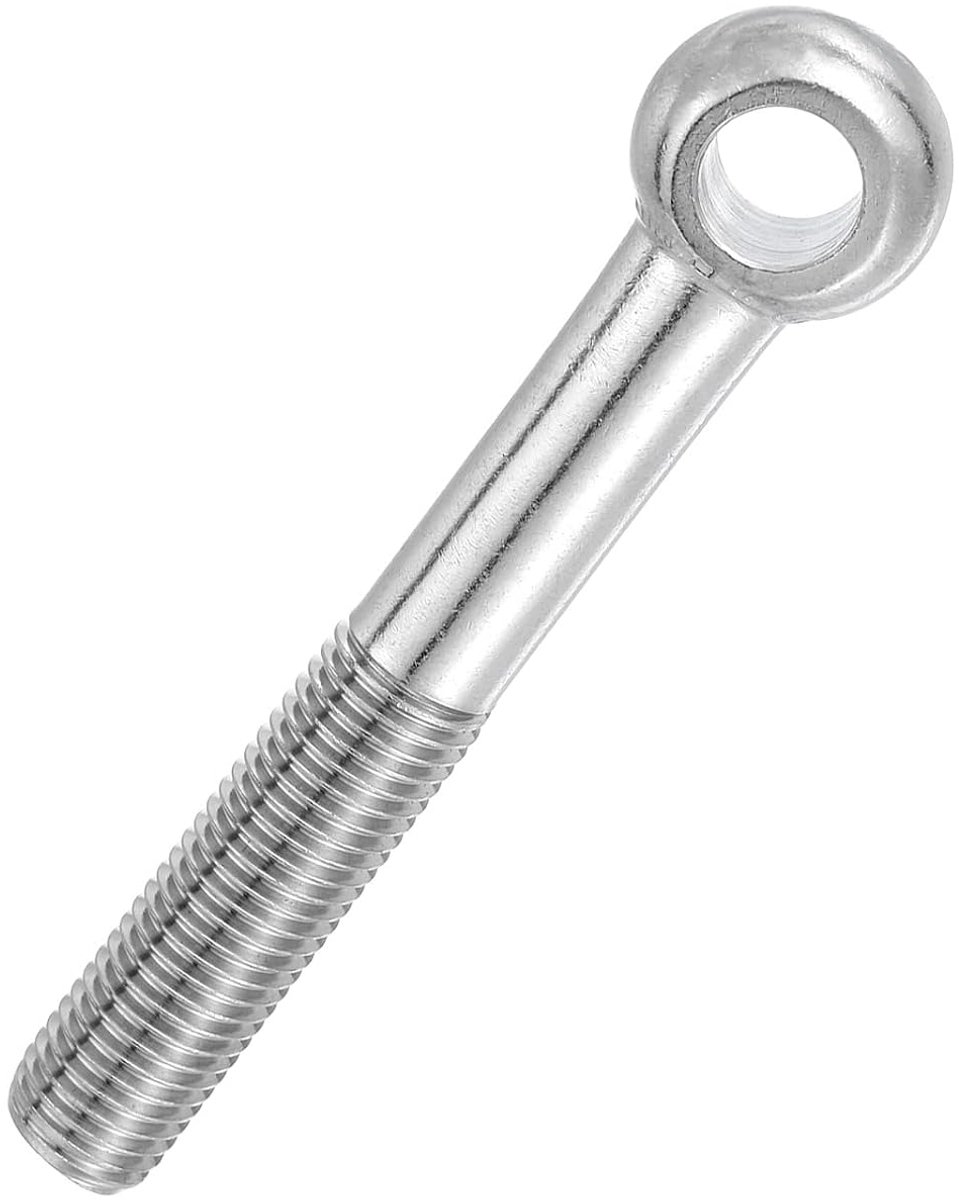 Oogbout M20 x 140 mm Schouder Swing Hefoog Bout, Vis Schroef van Roestvrij Staal 304, Metrische Schroefdraad Halfvertanding Schuifgat, Zilver