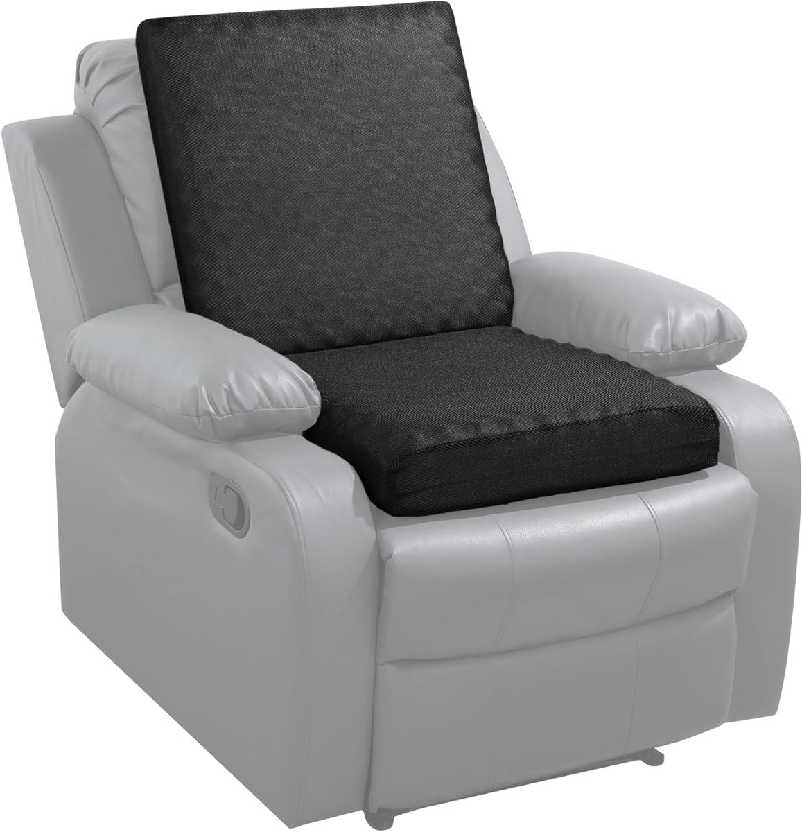 Recliner-Kussens voor Langdurig Zitten, Eierkratschuimkussen voor Relaxfauteuil, Antislip Zitkussen met Rugsteun voor Ouderen (50 x 50 x 10 cm)