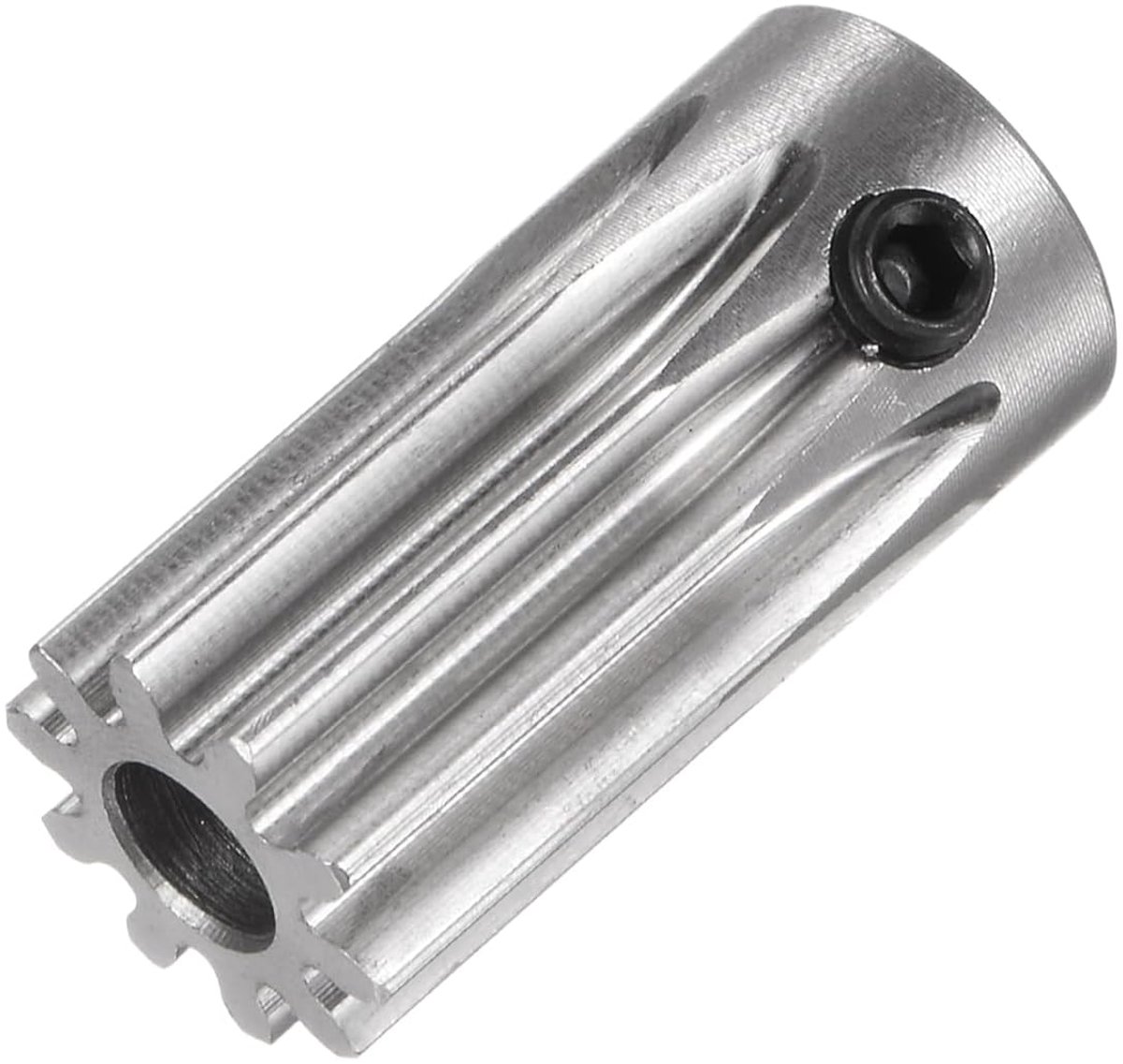 1 recht voortandwiel 10 tanden - [5 mm boring x 20 mm hoogte] differentiaalmotortandwiel voor RC-modelauto-onderdelen, roestvrij staal, zilvertint