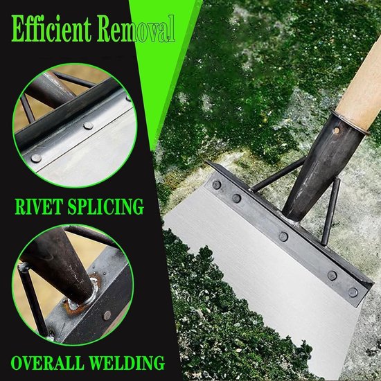Reinigingsschop, multifunctionele tuinreinigingsschop, roestvrijstalen reinigingsschop, platte schop, tuinschraper voor onkruid en mos, boerderij onkruidverwijderaar (20 cm) (20 cm — afbeelding 4