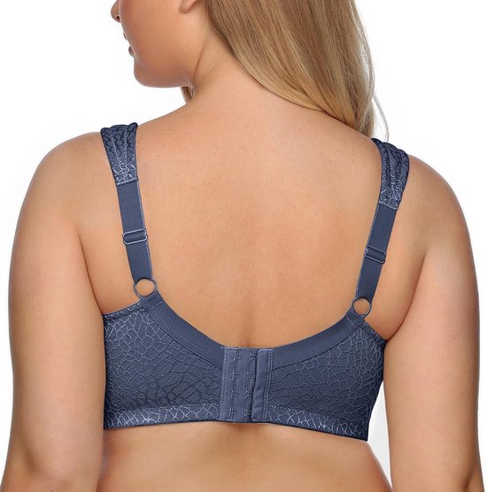 Minimizer-beha met volledig cup voor dames, comfortabel, zonder beugel, grote maten - Naadloze ongevoerde cup, omhulde beugel, converteerbare bandjes, glad rugvet, antislip zijde, grote maten, voor grote borsten — afbeelding 2