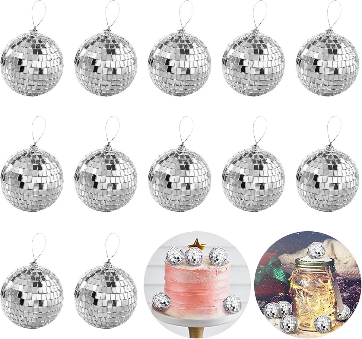 Bal 2cm 12pcs Feest-discoballen Voor Kerstdecoratie Verjaardag Themafeest Bruiloft