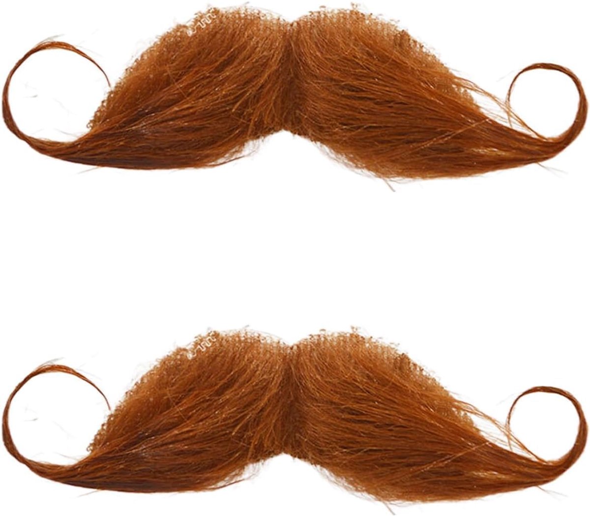 Set van 2 stuks voor het bevestigen van baarden voor kinderen, kunstbaarden, plakbaarden voor heren, grappige zwarte baarden uit de jaren 80, rollenspelkostuums, Halloween-feestjes (bruin)