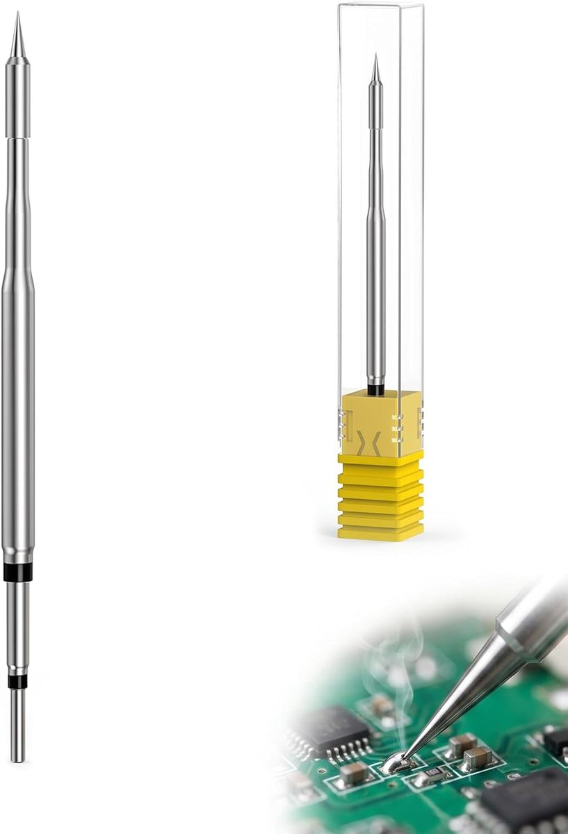 Punt voor soldeerbout, compatibel met handgreep T210, zilverkleurige soldeerpunt, 8 cm, 12 W, snelle opwarming, laag verbruik, voor precisie-elektronische reparatie