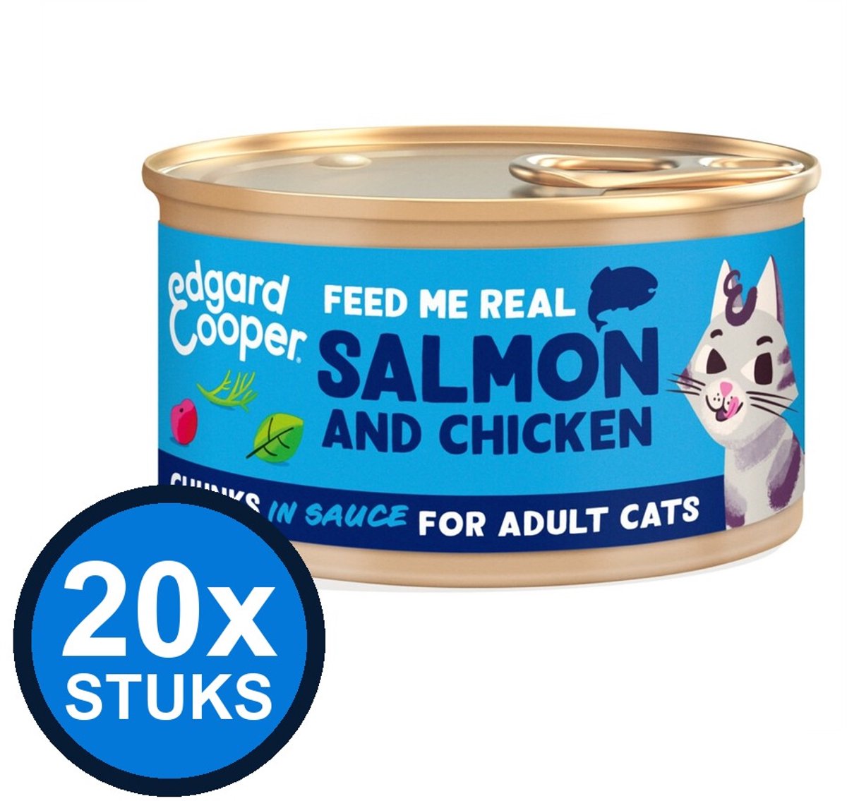 Edgard & Cooper Edgard&Cooper kat adult chunks zalm&kip 85gr