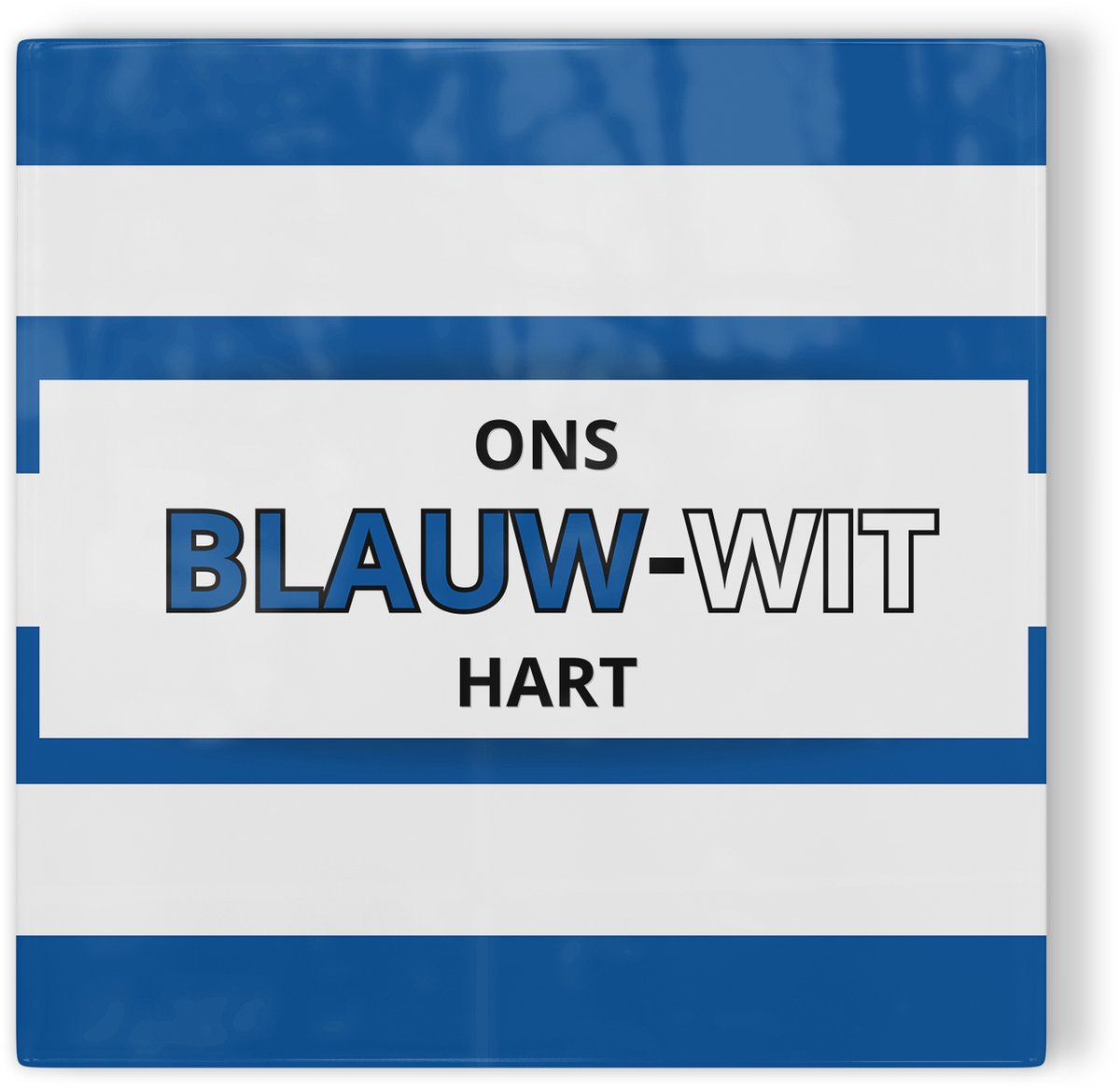 Tegeltje PEC Zwolle Ons blauw-wit hart - blauw wit - tegeltje voetbal - tegeltje met tekst
