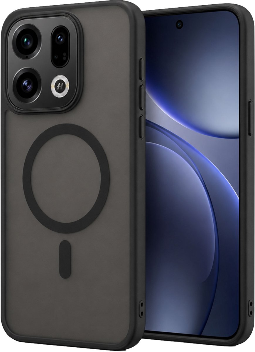 Hoesje geschikt voor OPPO Find X9 5G - Geschikt voor Magsafe - Shock Proof Case – Mat Zwart