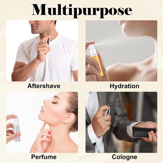 10 ml Parfum Reizen Fles, 3 stks Parfum Verstuiver Hervulbaar, Spray Flessen, Draagbare voor Reizen Vakantie Vrouwen Man — afbeelding 3