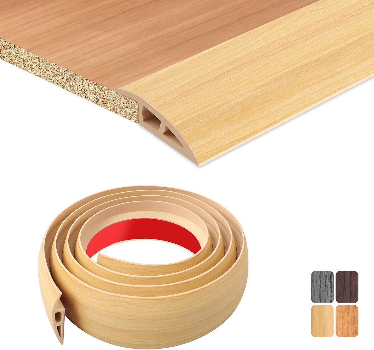 200 x 7 zelfklevende draadstangen, zelfklevend, flexibele overgangsstrips, antislip, pvc-deur-dwarsbalk voor het afdekken van deuren, tegels, tegeltapijt (origineel hout)