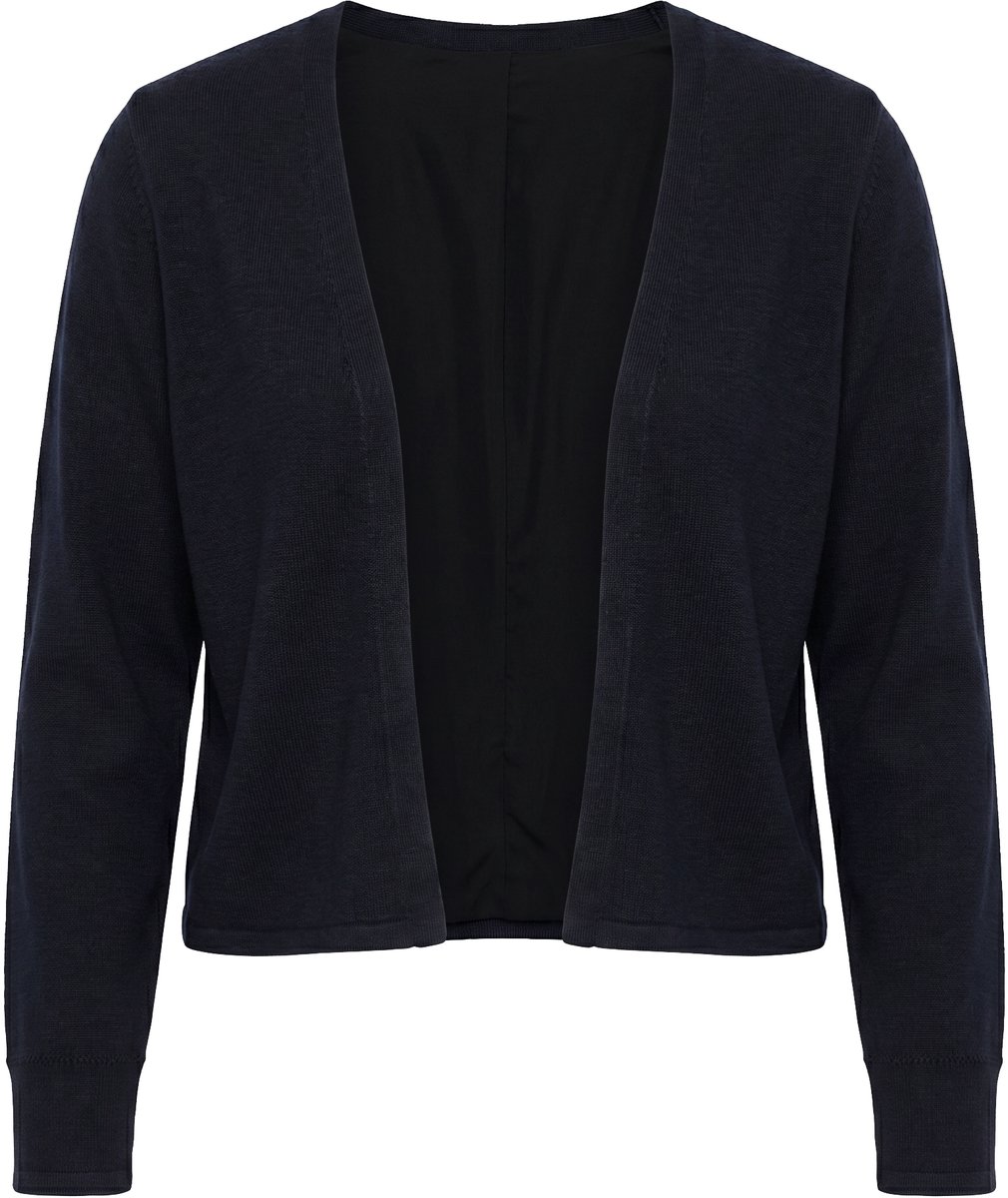 MIAMODA - Dames - Vest regular fit open model 3/4-mouwen - Zwart - Maat 54+