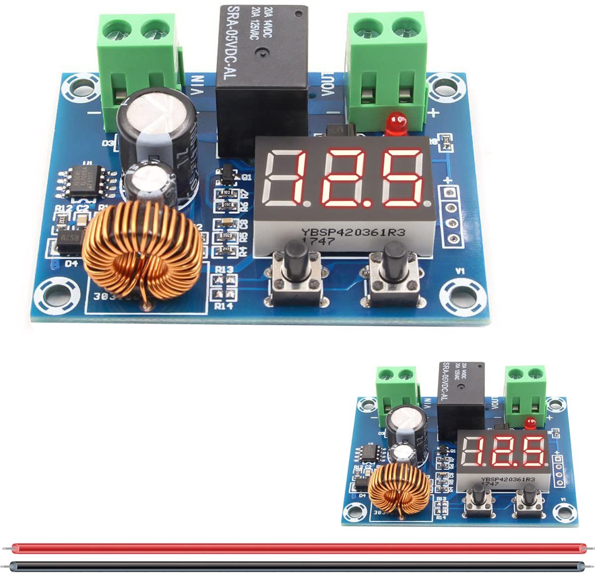 2 STKS Batterij Laagspanning Ontkoppelen Module Digitale Laagspanning Protector met Digitale Display DC 12V-36V Over-Ontlading Bescherming Module, voor Loodzuur Lithium Batterij