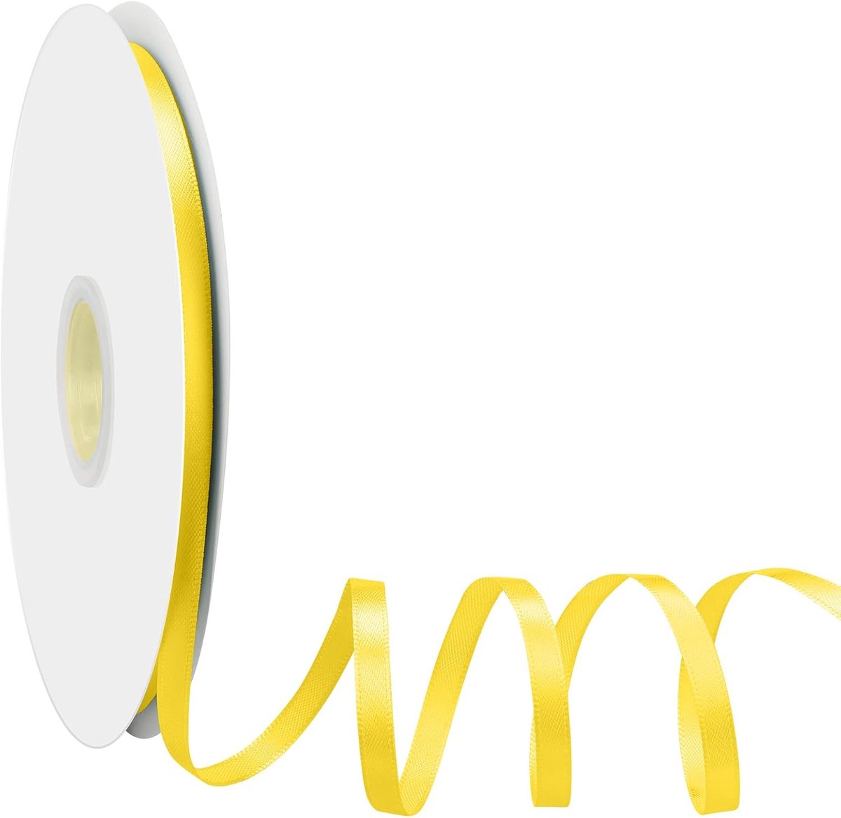 Lint lichtgeel, Dooozy 10 mm 91 m cadeaulint decoratielint stoffen lint voor het verpakken van geschenken, Kerstmis, bruiloft, decoreren