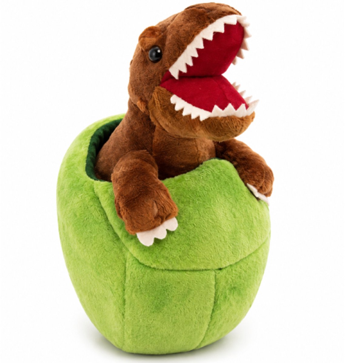 Dinosaurus Bruin in Ei Pluche Knuffel 25 cm - Speelgoed Knuffels voor Kinderen Jongens Meisjes - Dino Plush Toy