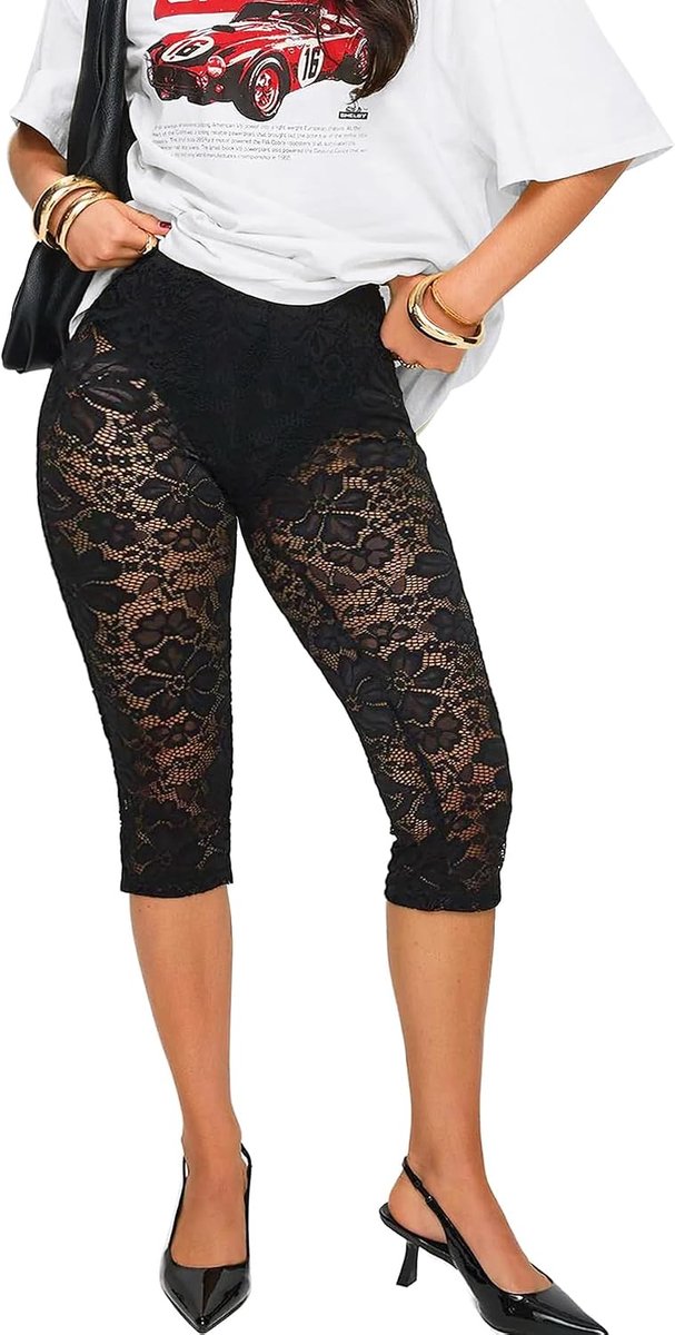Leggings 3/4 capribroek sexy doorzichtige leggings festival disco party outfits