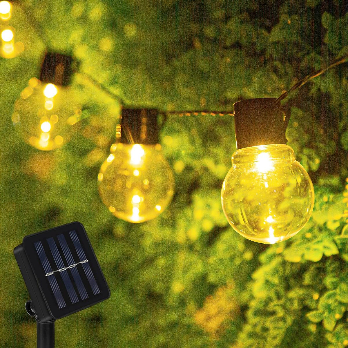 Lichtsnoer op zonne-energie, voor buiten, 3,5 m, 10 leds, voor buiten, 8 modi, waterdicht, IP65, lichtketting op zonne-energie, warmwit, verlichting voor feest, tuin, binnenplaats, balkon