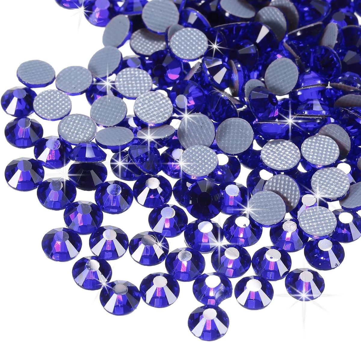 Strassteentjes, platte rug, kristalglazen stenen voor knutselen, kleding, doe-het-zelf decoratie, SS12, 3,2 mm, lichtdiepblauw, 1440 stuks