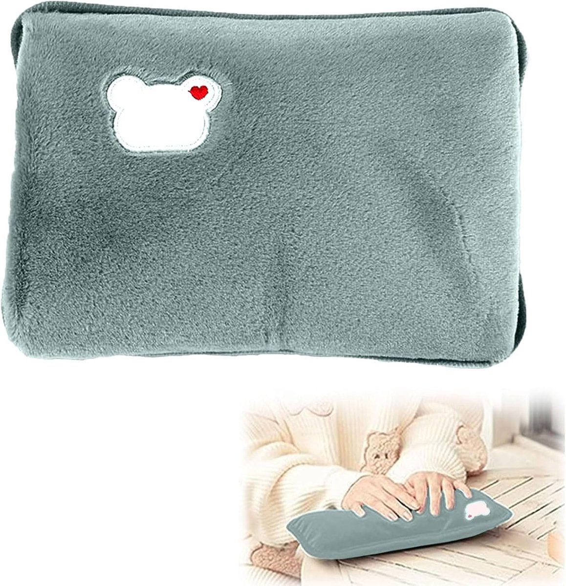 Warmwaterkruik, Elektrische Warmwaterkruik Microvezelovertrek, Pluche Handwarmer, Voetwarmer, Ideaal Voor Het Verlichten Van Spier-, Rug- En Menstruatieklachten