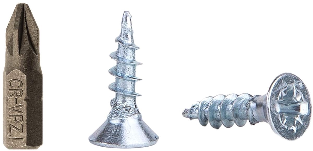 (verpakking van 1000 stuks) Verzinkte stalen houtschroeven 3,5 x 10 mm, Pozi-aandrijfkopschroeven, bevestigingsmiddelen, verzonken, spaanplaatschroeven (1000)
