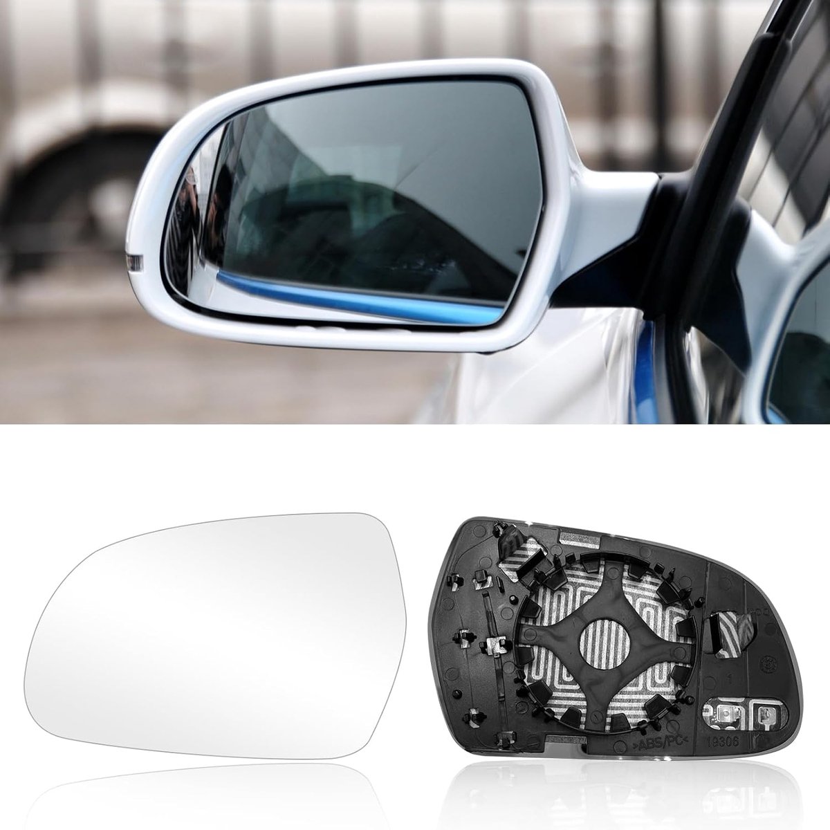 1Stuk Compatibel met Audi A3 A4 A5 Spiegelglas Verwarmd A3 8P1/Cabriolet 8P7/Sportback 8PA,A4 8K2 B8/Avant 8K5 B8,A5 8T3/Cabriolet 8F7/Sportback 8TA Buitenspiegelglas Links-(Model B)